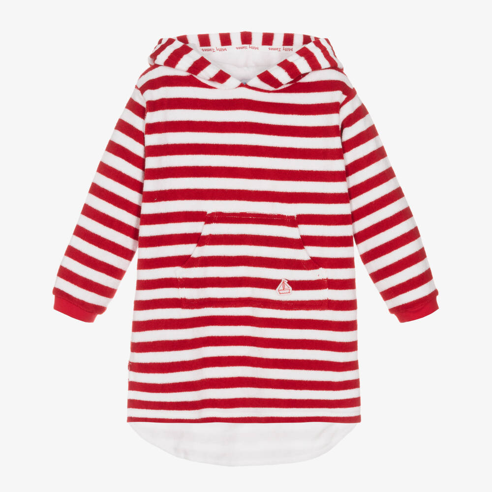 Mitty James-Girls Red Striped Hooded Robe | Childrensalon Outlet