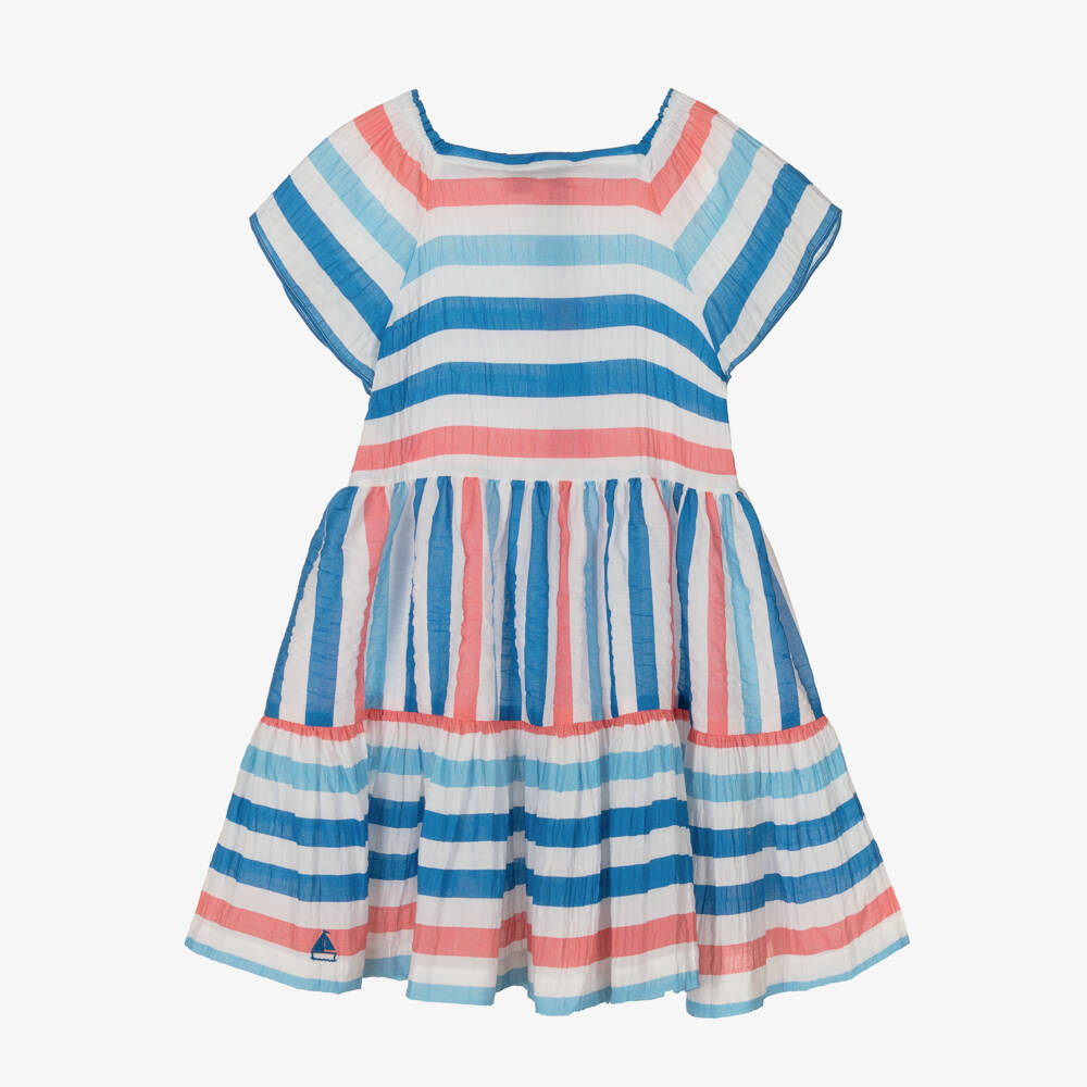 Mitty James-Платье из полосатого хлопкового вуали для девочек | Childrensalon Outlet