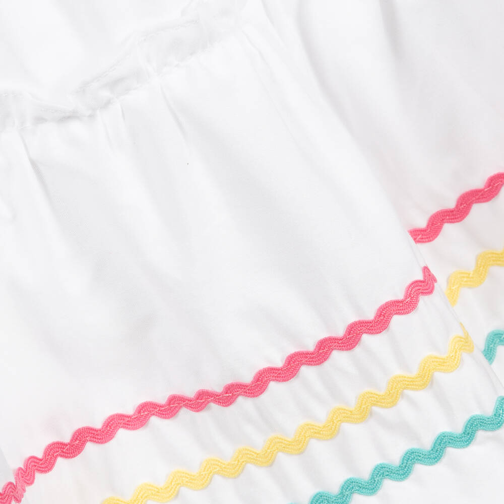 Mitty James-Girls White Cotton Ric Rac Beach Dress | Childrensalon Outlet