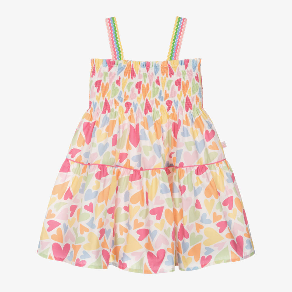 Mitty James-Girls White Heart Cotton Sundress | Childrensalon Outlet