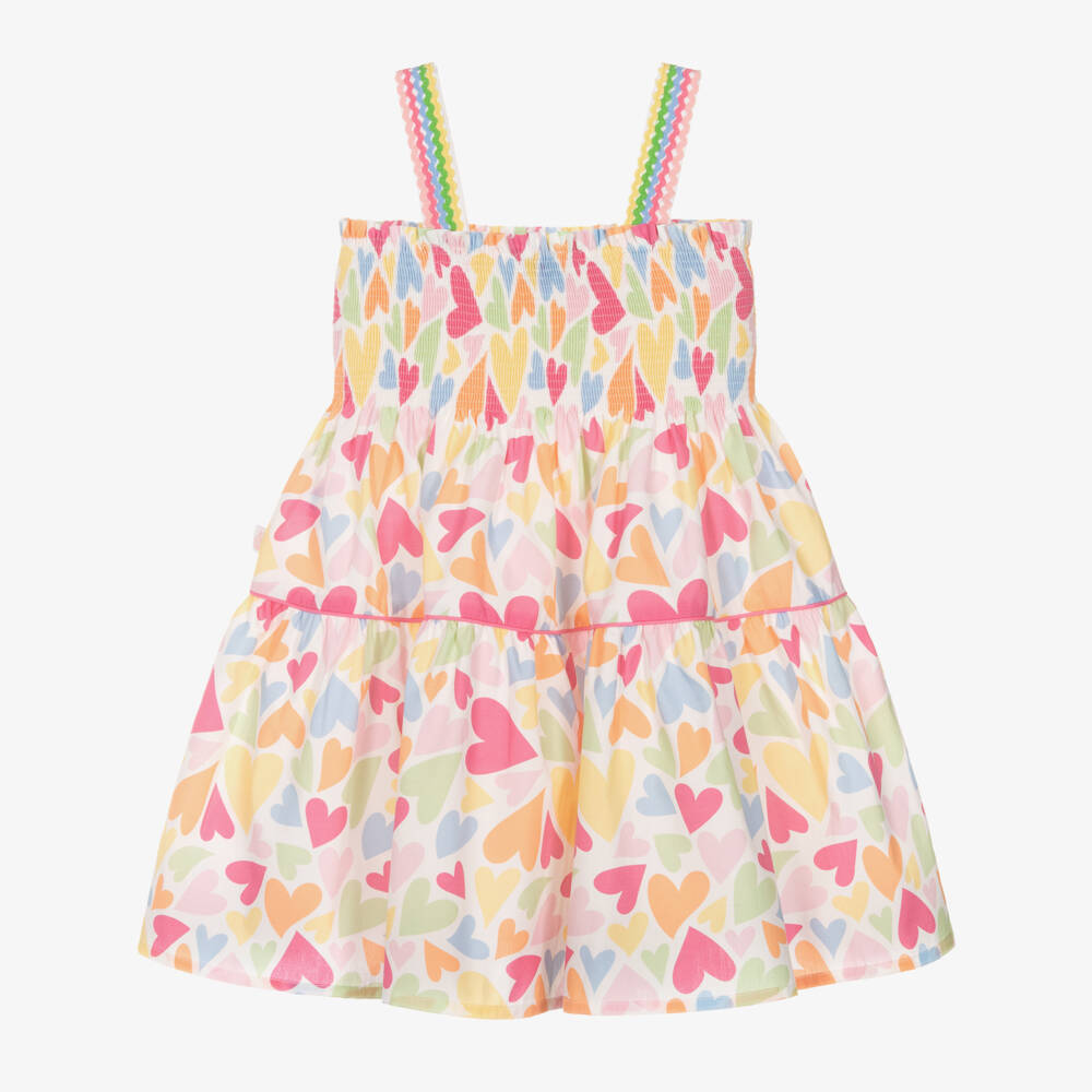 Mitty James-Girls White Heart Cotton Sundress | Childrensalon Outlet