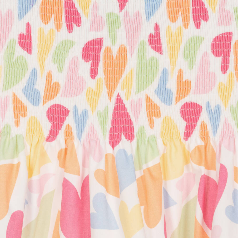 Mitty James-Girls White Heart Cotton Sundress | Childrensalon Outlet