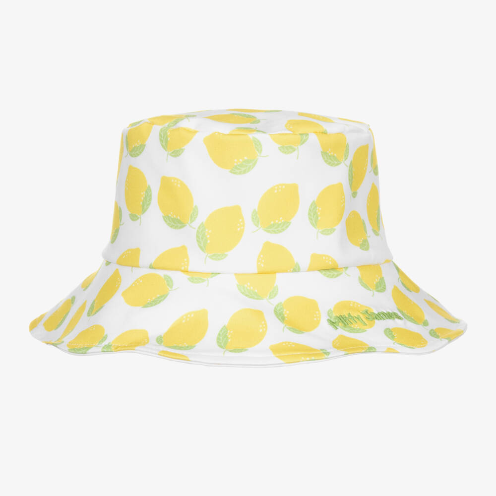 Mitty James-Girls White Lemon Print Bucket Hat | Childrensalon Outlet