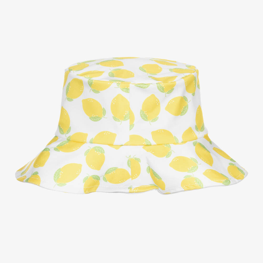 Mitty James-Girls White Lemon Print Bucket Hat | Childrensalon Outlet
