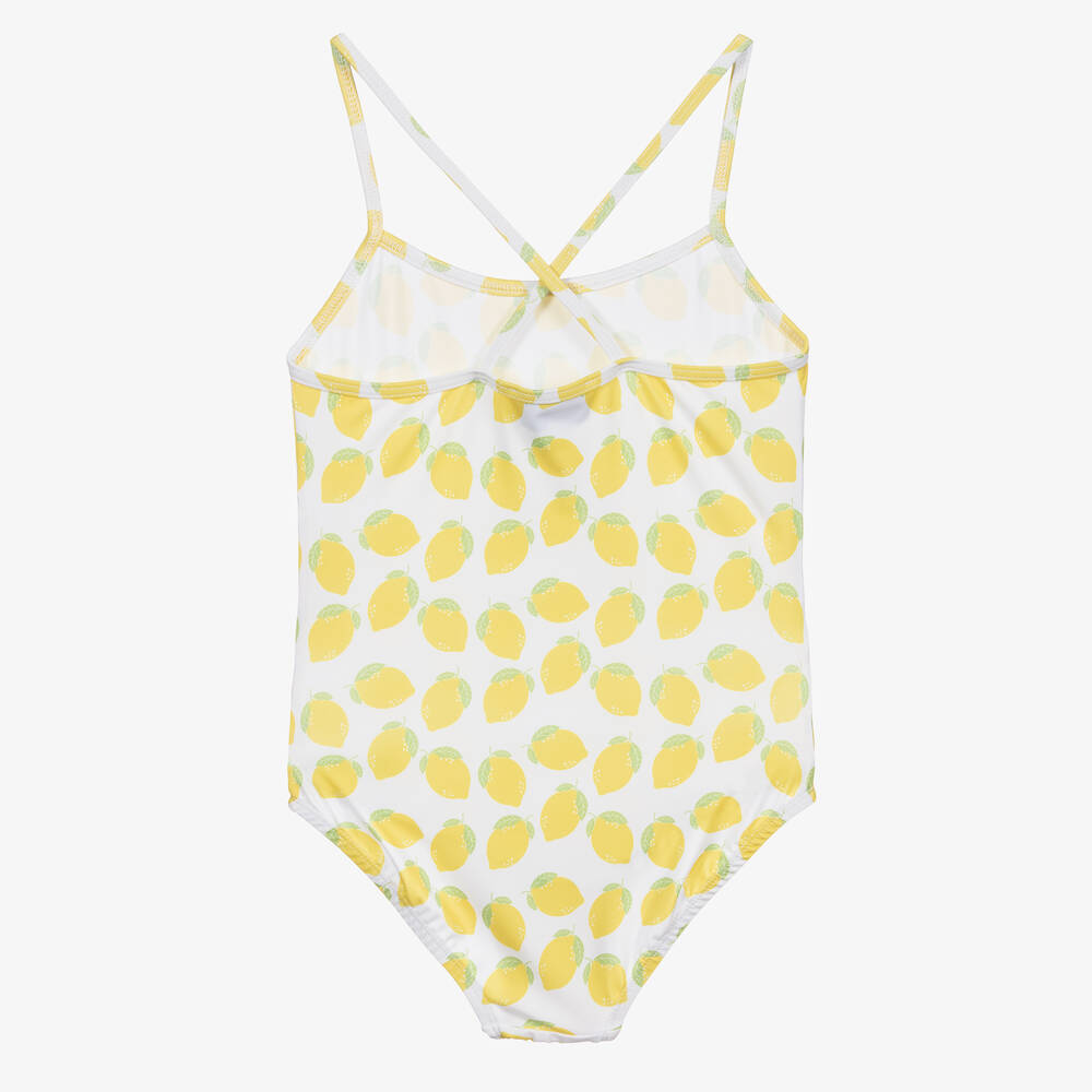 Mitty James-Бело-желтый купальник в лимончики для девочек | Childrensalon Outlet