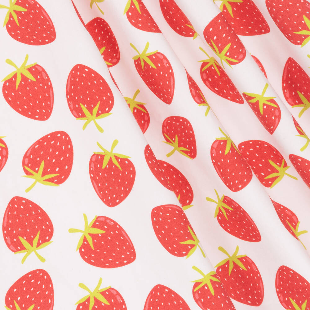 Mitty James-Girls White & Red Cotton Strawberry Dress | Childrensalon Outlet