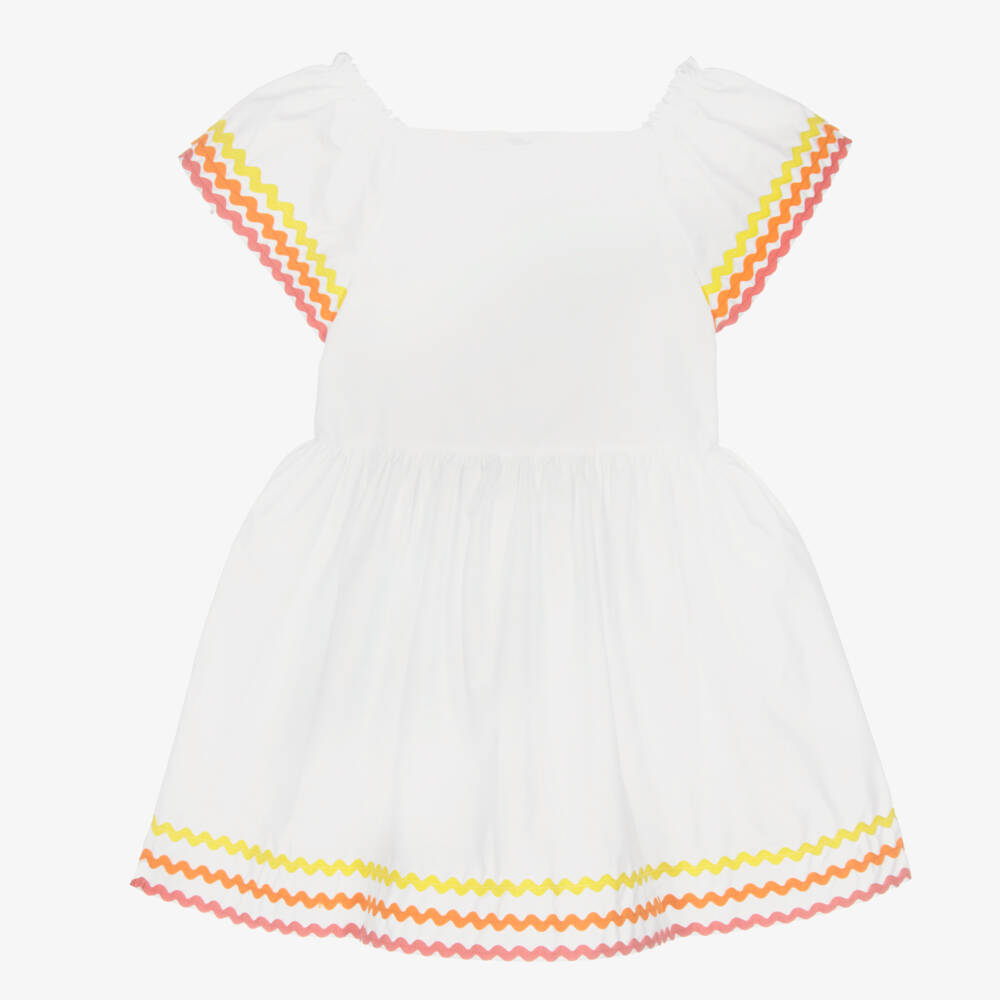 Mitty James-Белое хлопковое платье с рик-рак для девочек | Childrensalon Outlet
