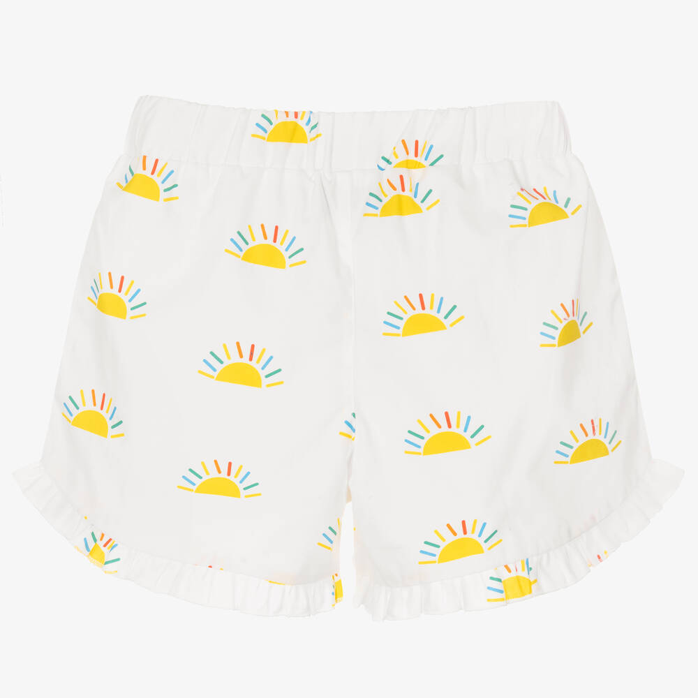 Mitty James-شورت قطن لون أبيض و أصفر للبنات | Childrensalon Outlet