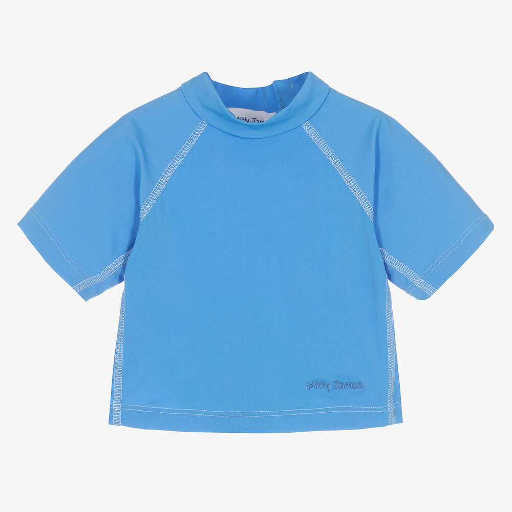 Mitty James - Mid-Blue Baby Swim T-Shirt (UPF 50+) | Childrensalon