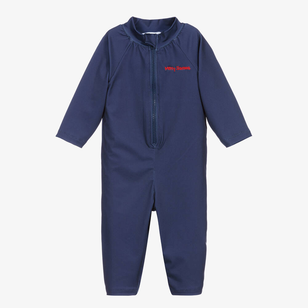 Mitty James - Navy Blue Sun Protective Sun Suit (UPF 50+) | Childrensalon