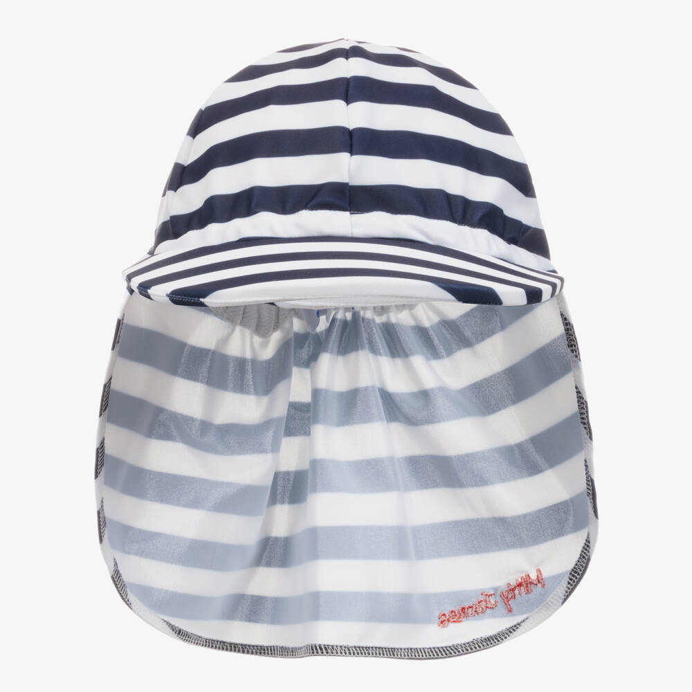 Mitty James-Navy Striped Sun Guard Hat | Childrensalon Outlet
