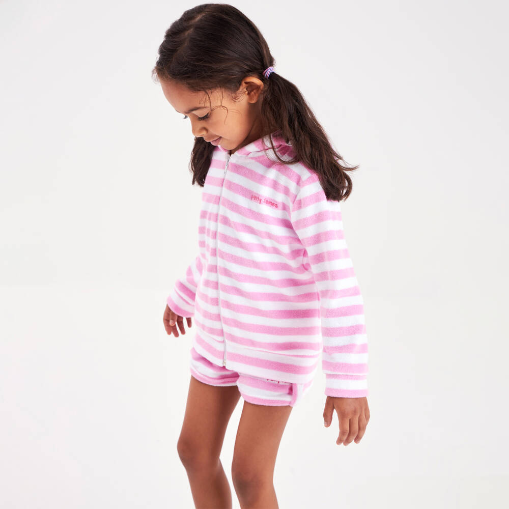 Mitty James-Розовый полосатый махровый худи для девочек | Childrensalon Outlet