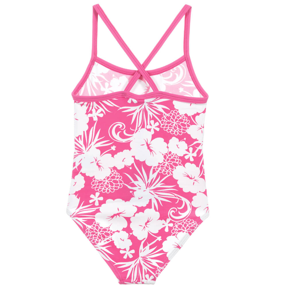 Mitty James-Pink Floral Hibiscus Print Hawaii Swimsuit | Childrensalon Outlet