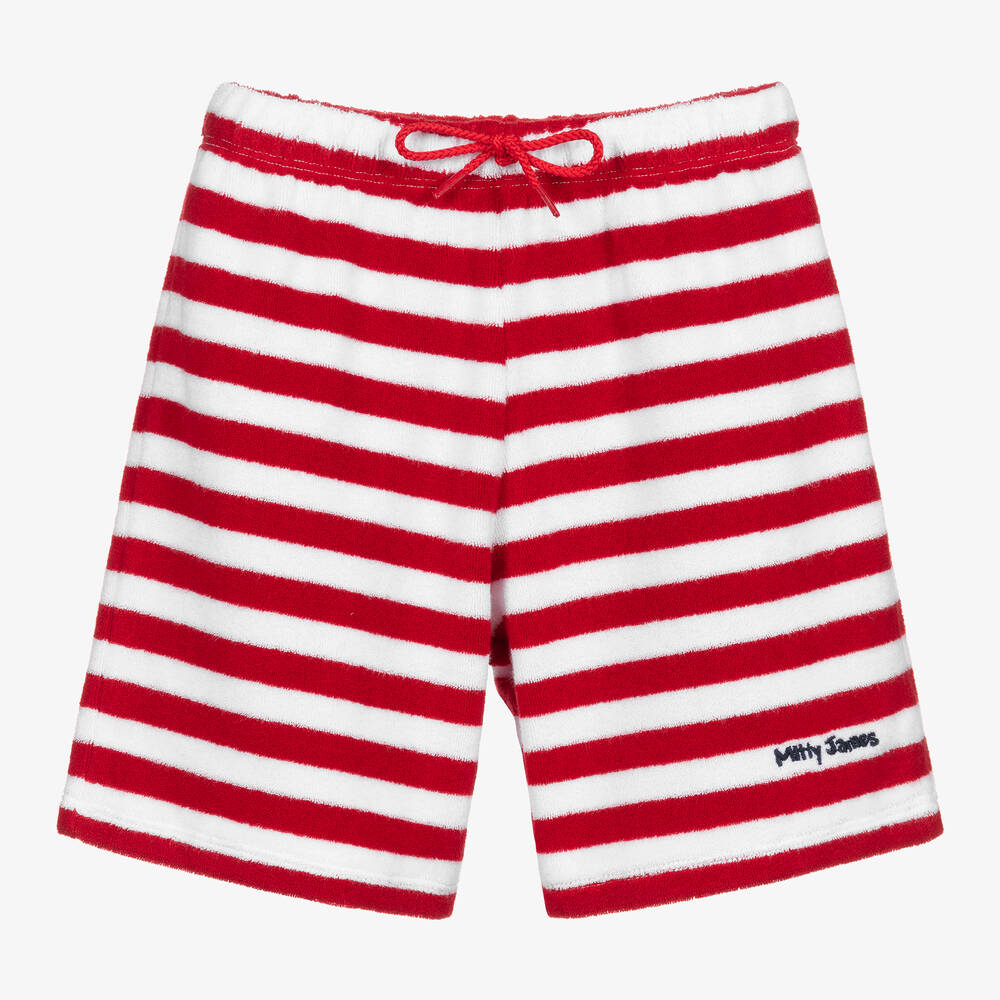 Mitty James-Махровые шорты из хлопка в красную полоску | Childrensalon Outlet