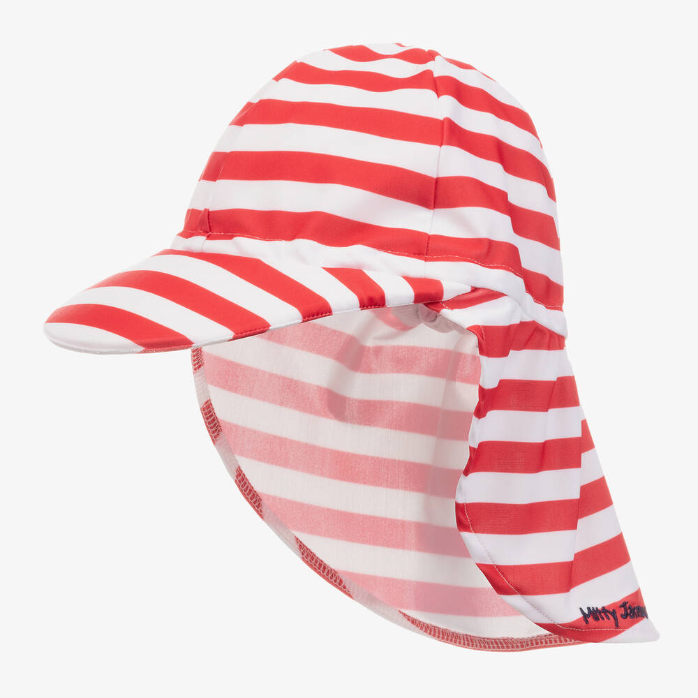 Mitty James - Red Striped Legionnaire's Hat (UPF 50+) | Childrensalon