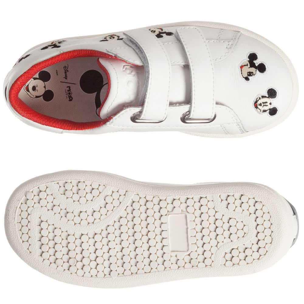 MOA Master of Arts White Disney Leather Trainers Childrensalon Outlet