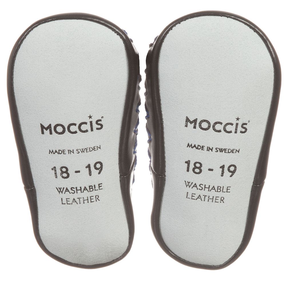 موكيس-سليبرز مزيج قطن صديق للبيئة لون أبيض وأزرق | Childrensalon Outlet