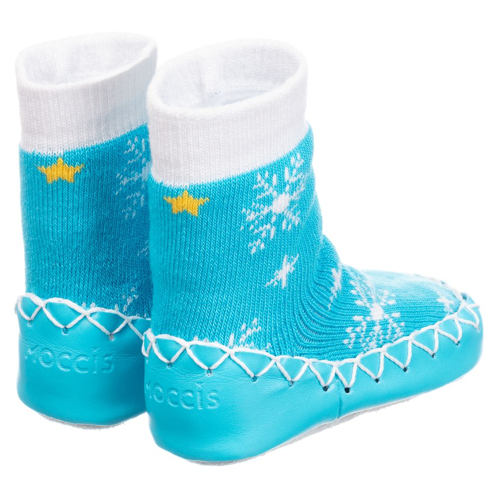 Moccis-Blue & White Slipper Socks | Childrensalon Outlet