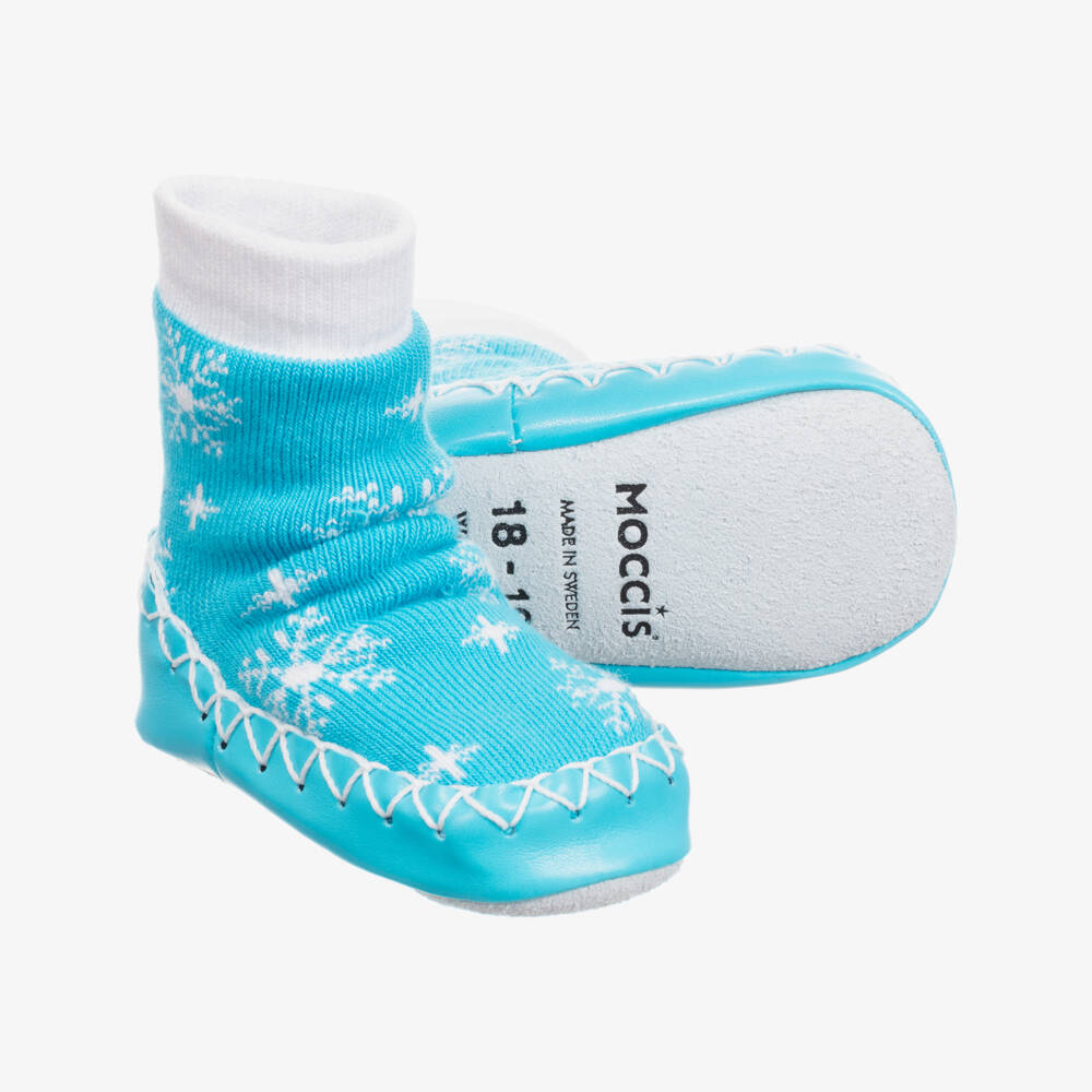 Moccis-سليبرز جوارب قطن جيرسي لون أزرق و أبيض | Childrensalon Outlet