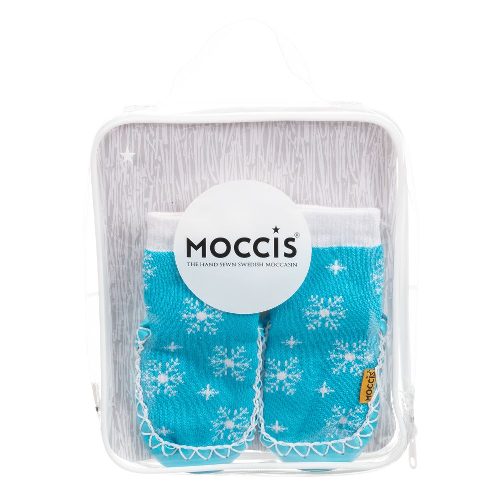 Moccis-Blue & White Slipper Socks | Childrensalon Outlet