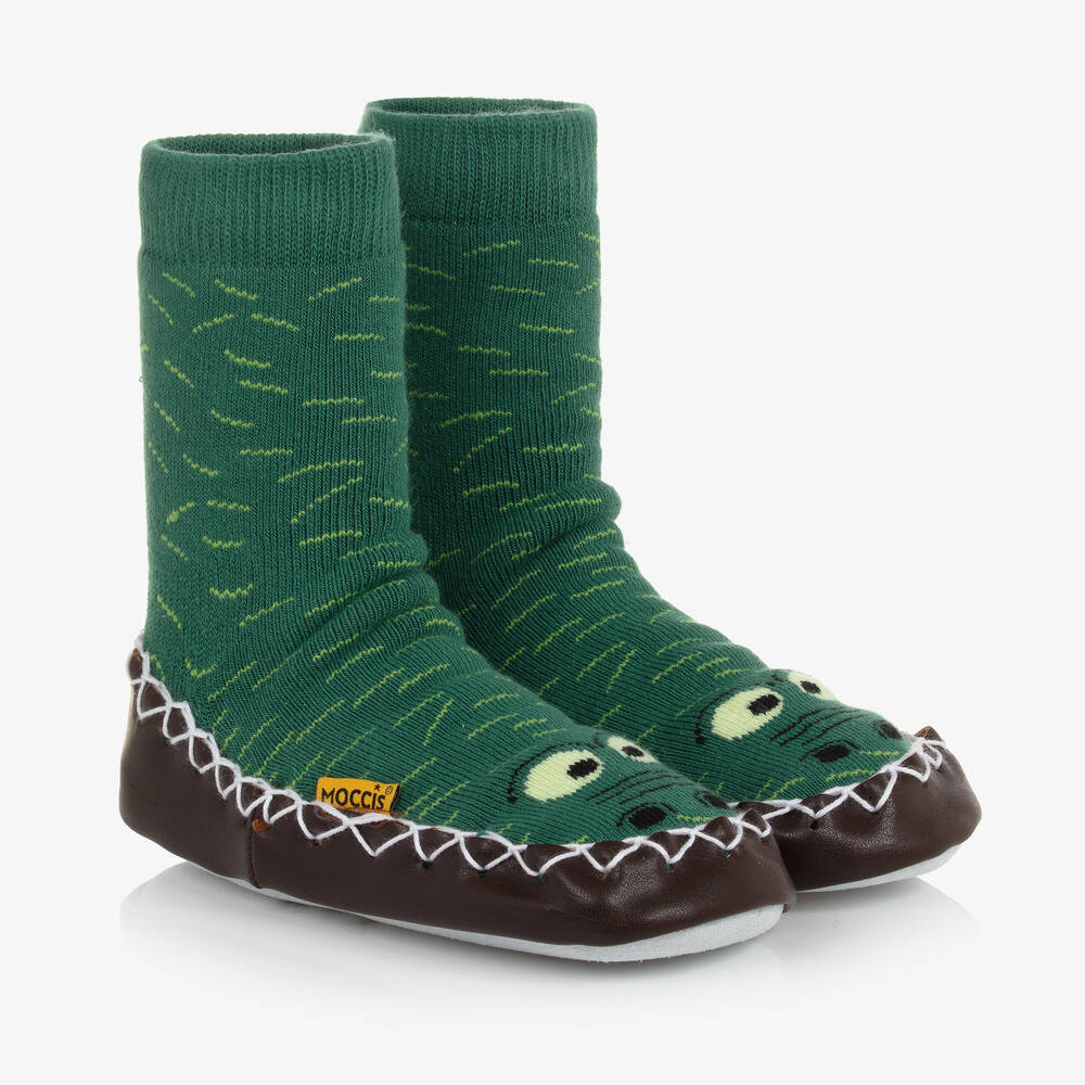 Moccis - Grüne Croc Me Up-Hausschuhe | Childrensalon