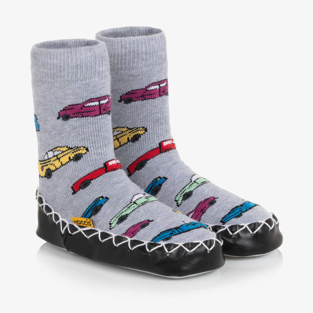 Moccis - Chaussons-chaussettes gris  | Childrensalon