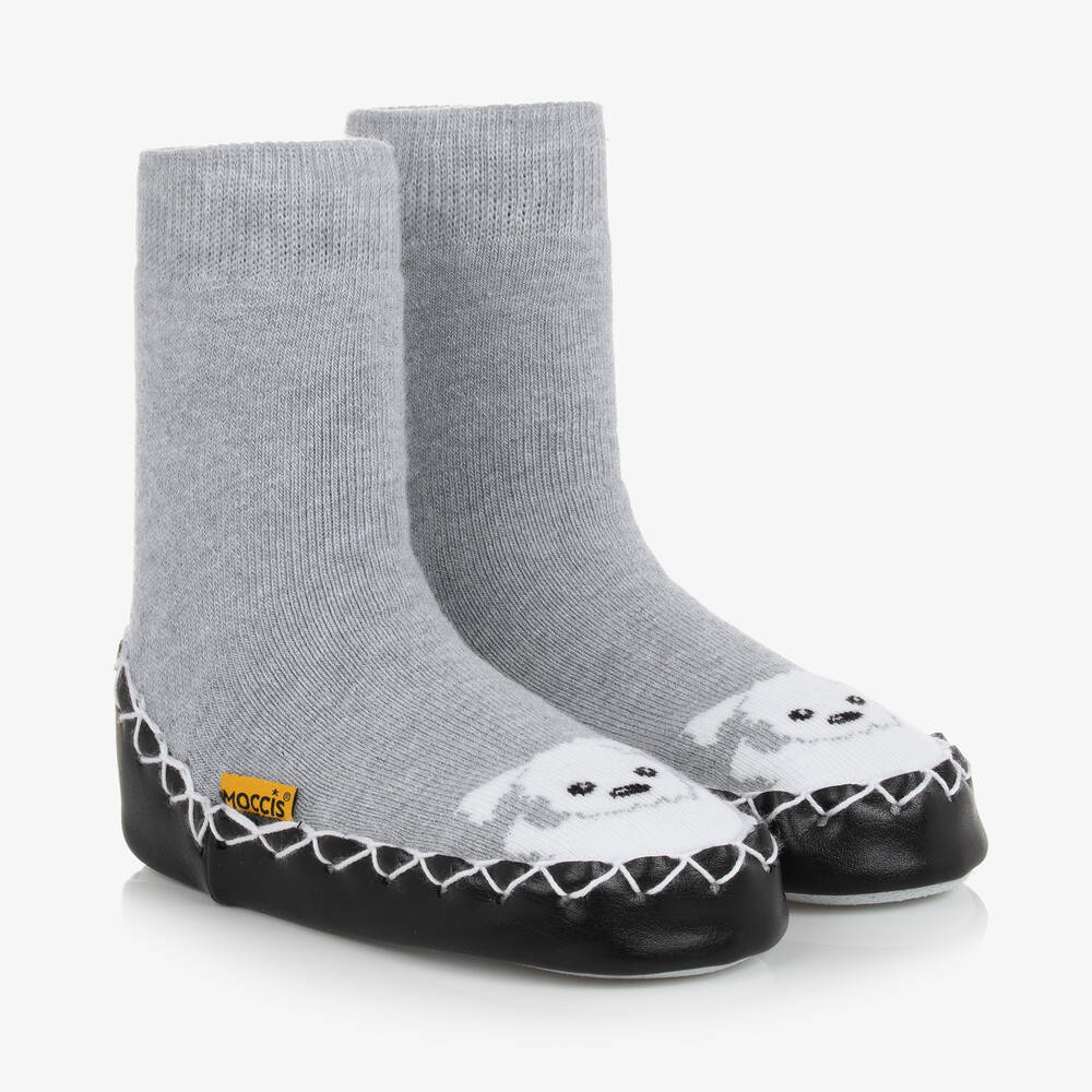 Moccis - Grey Slipper Socks | Childrensalon