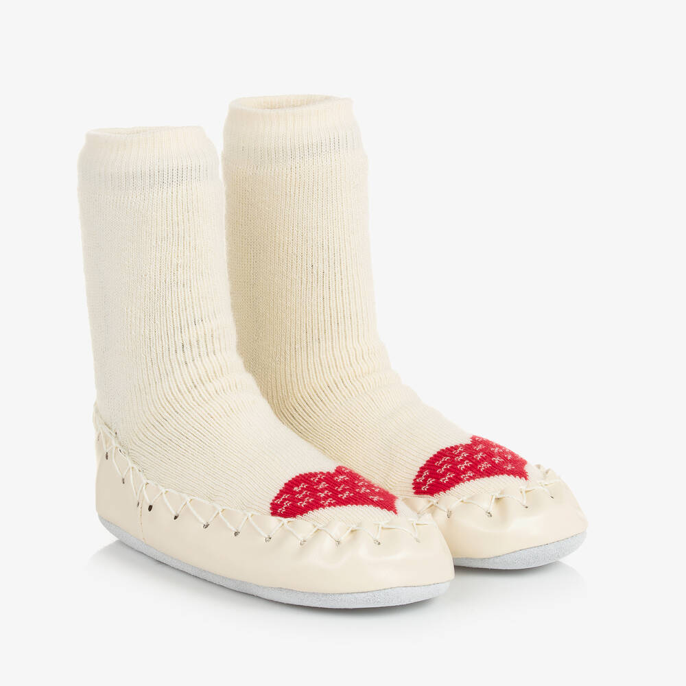Moccis - Кремовые тапочки-носки | Childrensalon