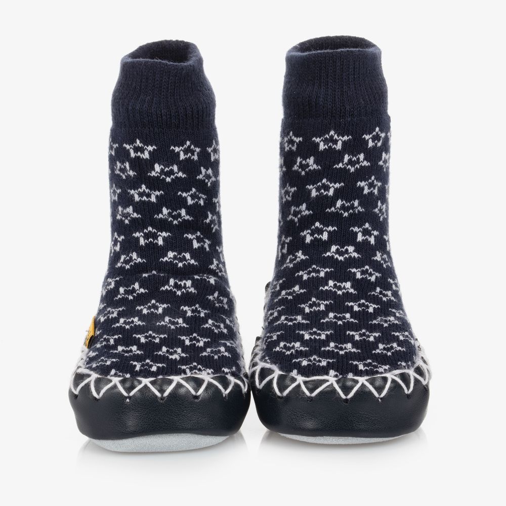 Moccis-Темно-синие носки-тапочки со звездами | Childrensalon Outlet