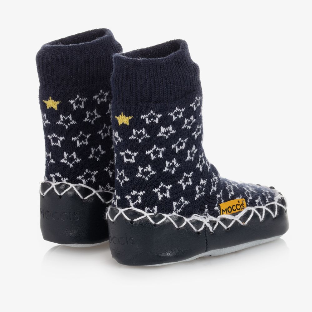 Moccis-Темно-синие носки-тапочки со звездами | Childrensalon Outlet