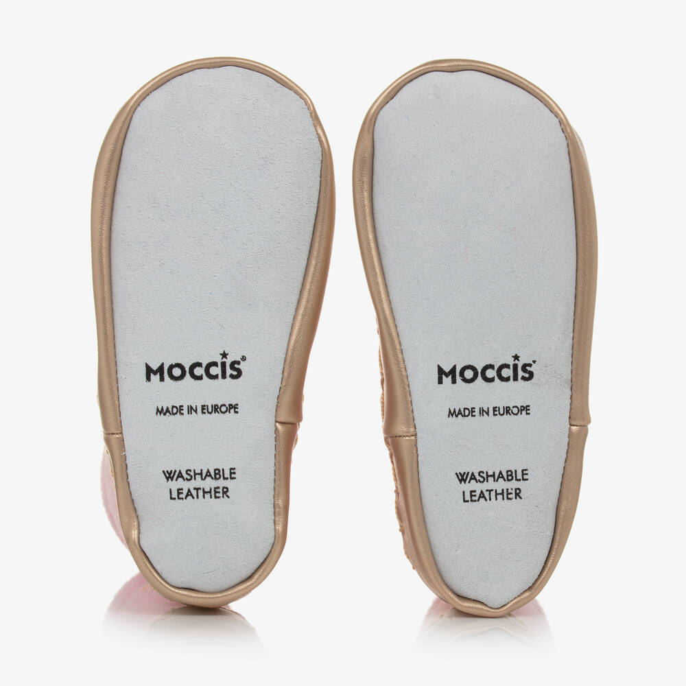 Moccis-Pink & Gold Slipper Socks | Childrensalon Outlet