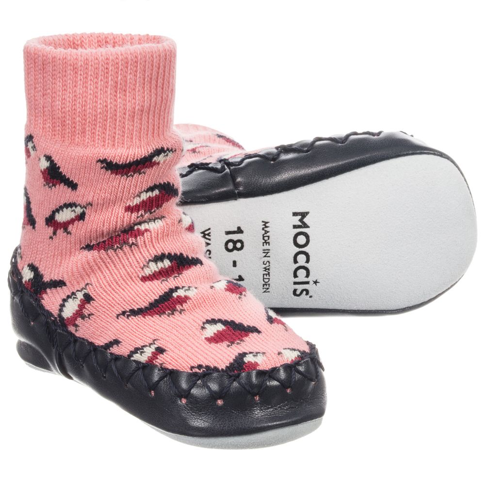 Moccis - Pink Slipper Socks | Childrensalon