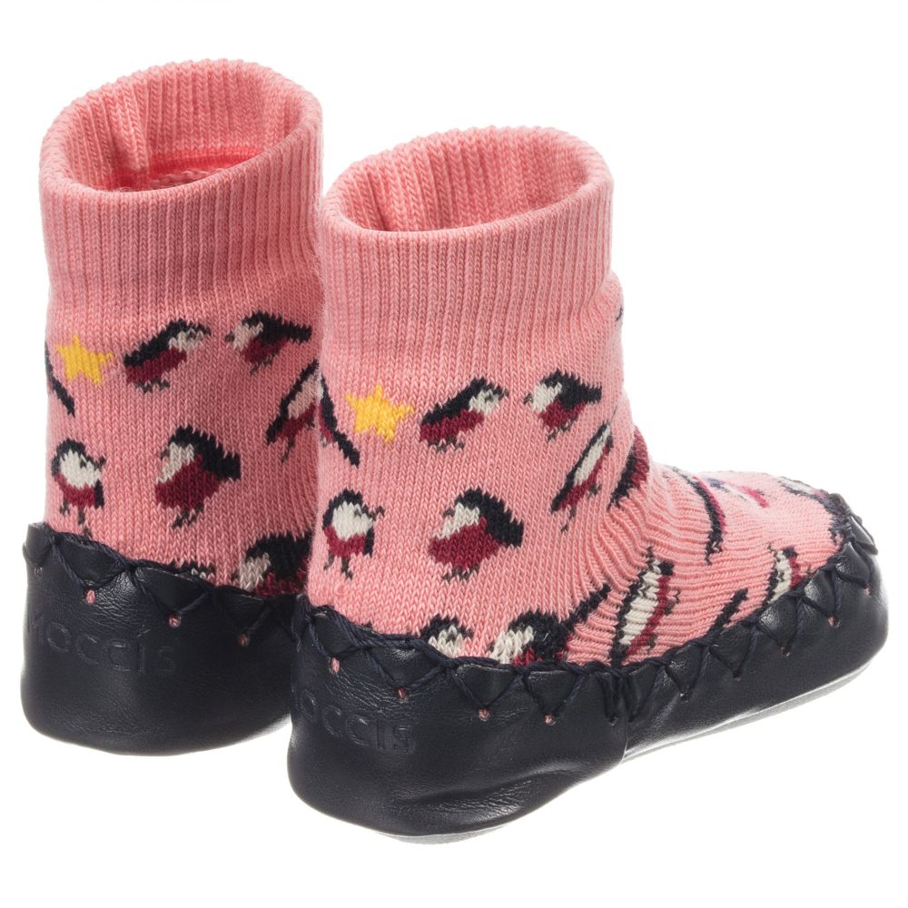 Moccis-Pink Slipper Socks | Childrensalon Outlet