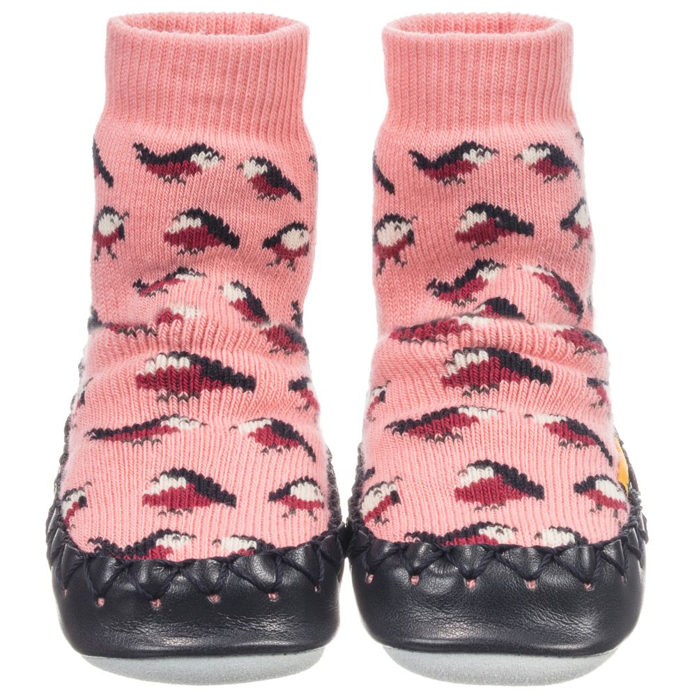 Moccis-Pink Slipper Socks | Childrensalon Outlet