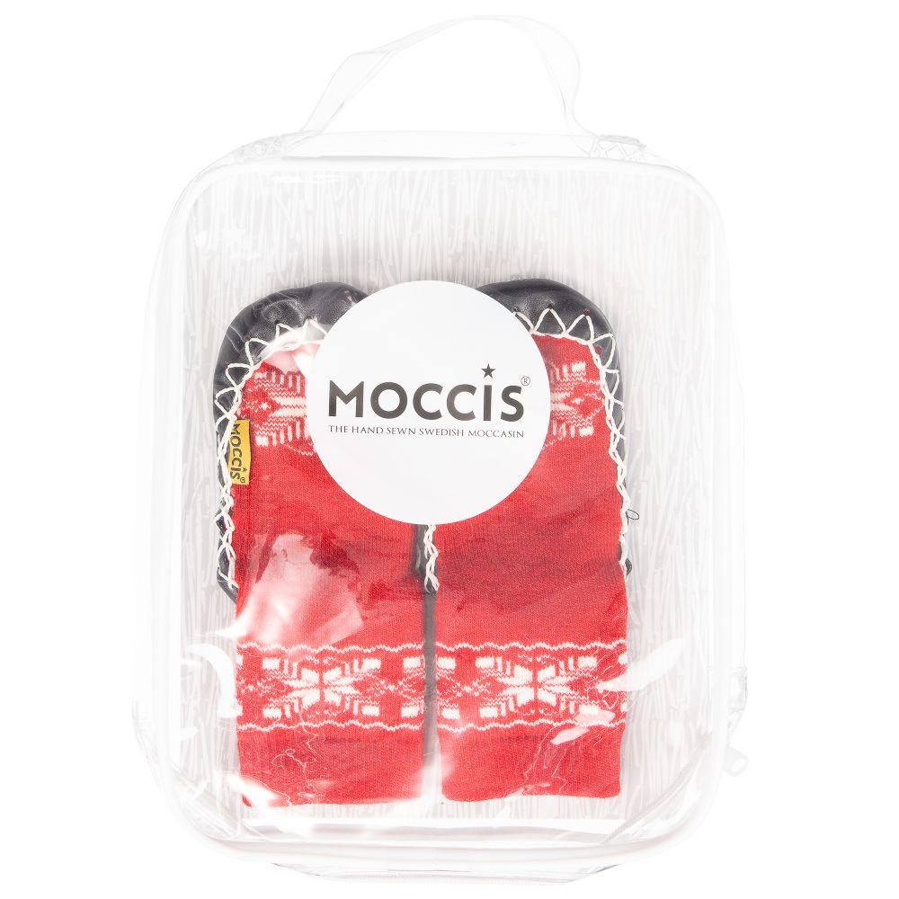Moccis-Red Wool Slipper Socks | Childrensalon Outlet