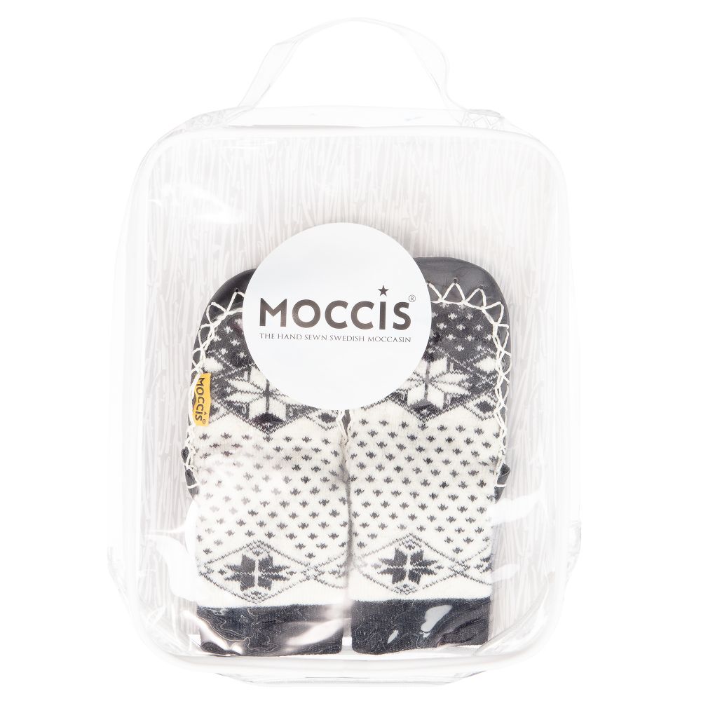 Moccis-Черно-белые шерстяные тапочки-носки | Childrensalon Outlet