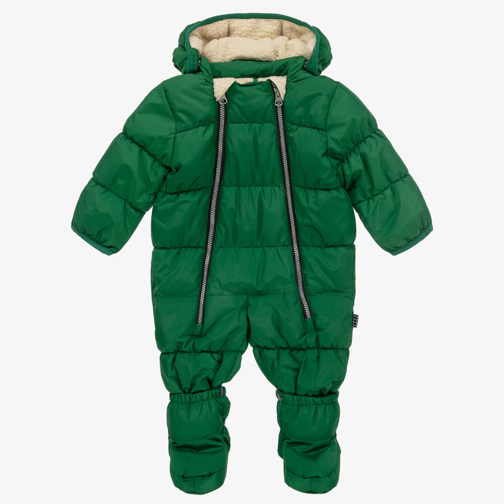 Molo - Baby Boys Green Snowsuit | Childrensalon