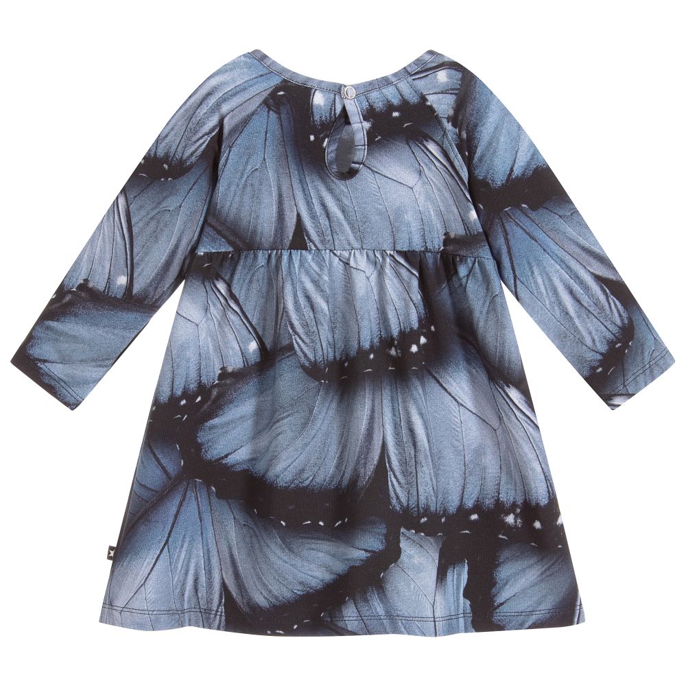 Molo-Baby Girls Blue Cotton Dress | Childrensalon Outlet