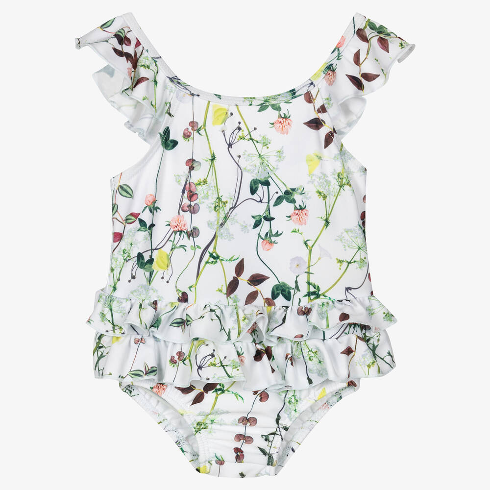 Molo - Baby Girls Floral Swimsuit (UPF50+) | Childrensalon