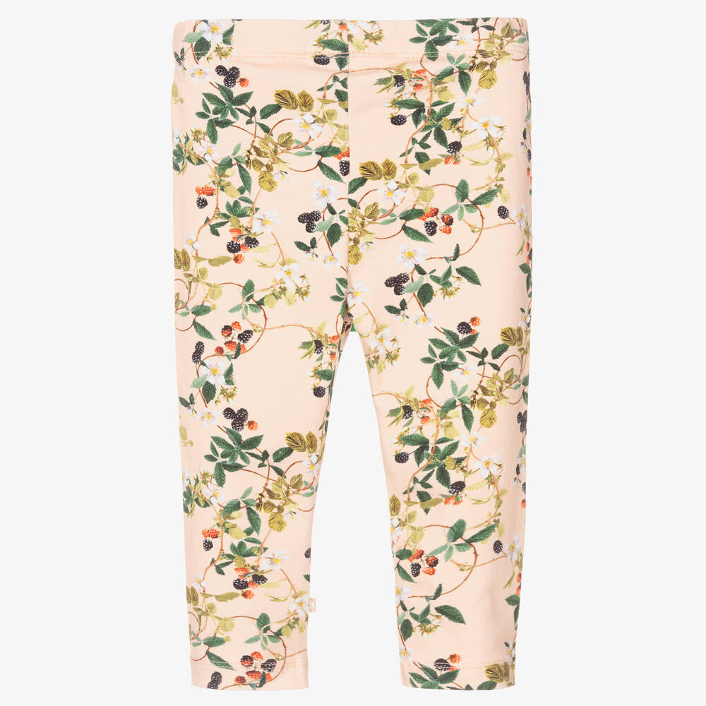 Molo-Baby Girls Pink Vines Leggings | Childrensalon Outlet