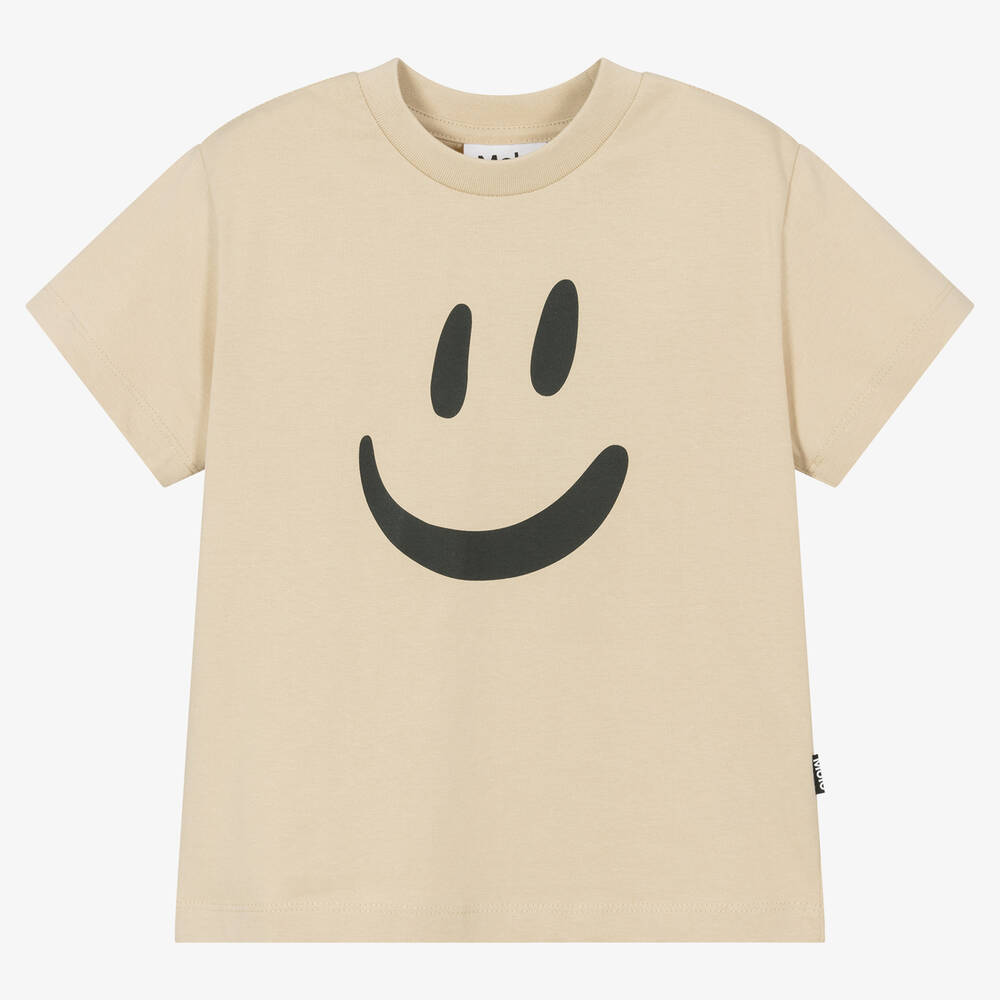 Molo - Beige & Black Organic Cotton T-Shirt | Childrensalon