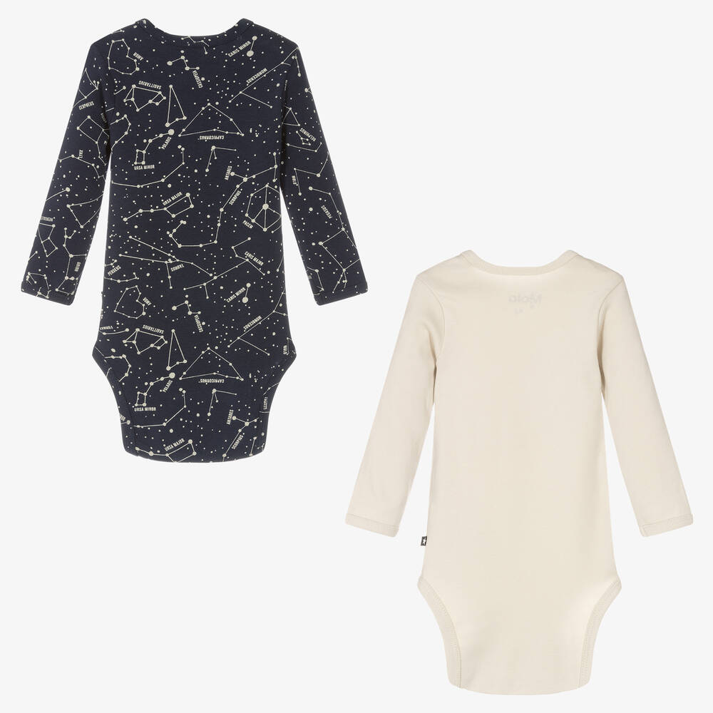 Molo-Beige & Blue Bodysuits (2 Pack) | Childrensalon Outlet
