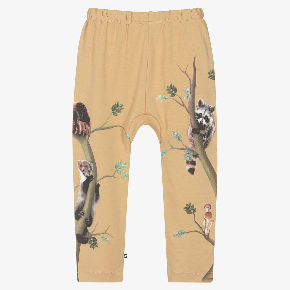 Molo-Beige Cotton Animal Print Trousers | Childrensalon Outlet