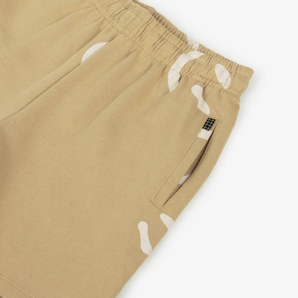 Molo-Beige Cotton Smiling Face Shorts | Childrensalon Outlet