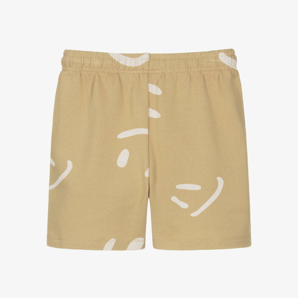 Molo-Beige Cotton Smiling Face Shorts | Childrensalon Outlet
