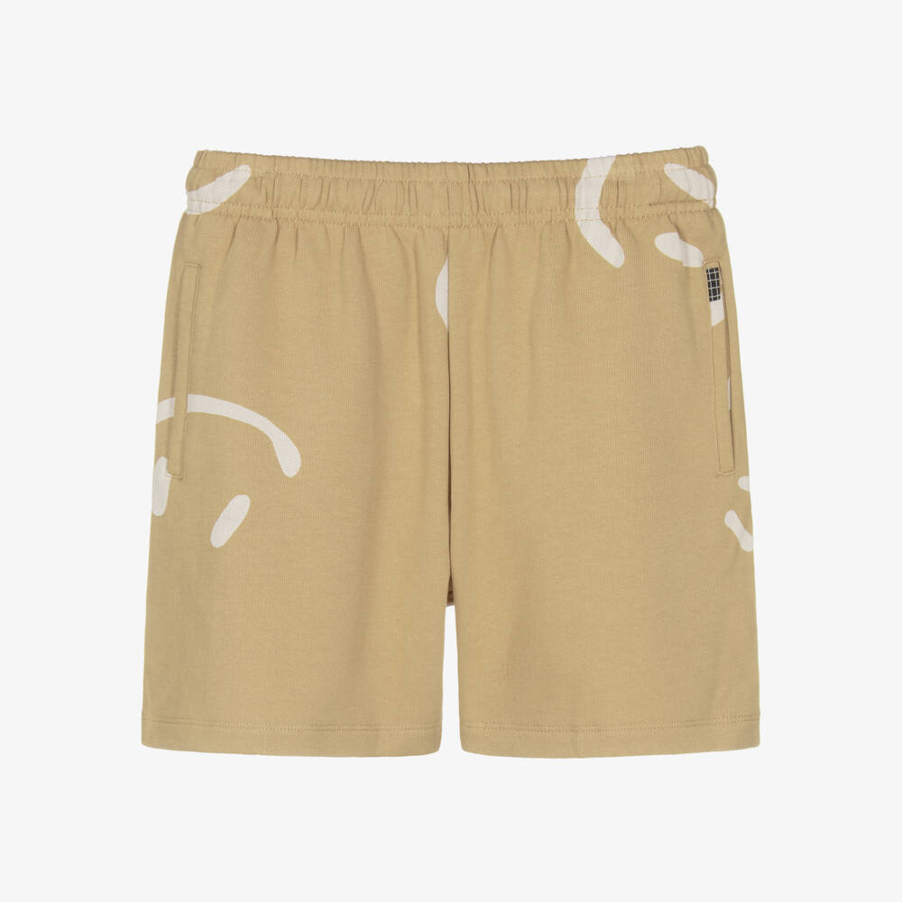Molo-Beige Cotton Smiling Face Shorts | Childrensalon Outlet