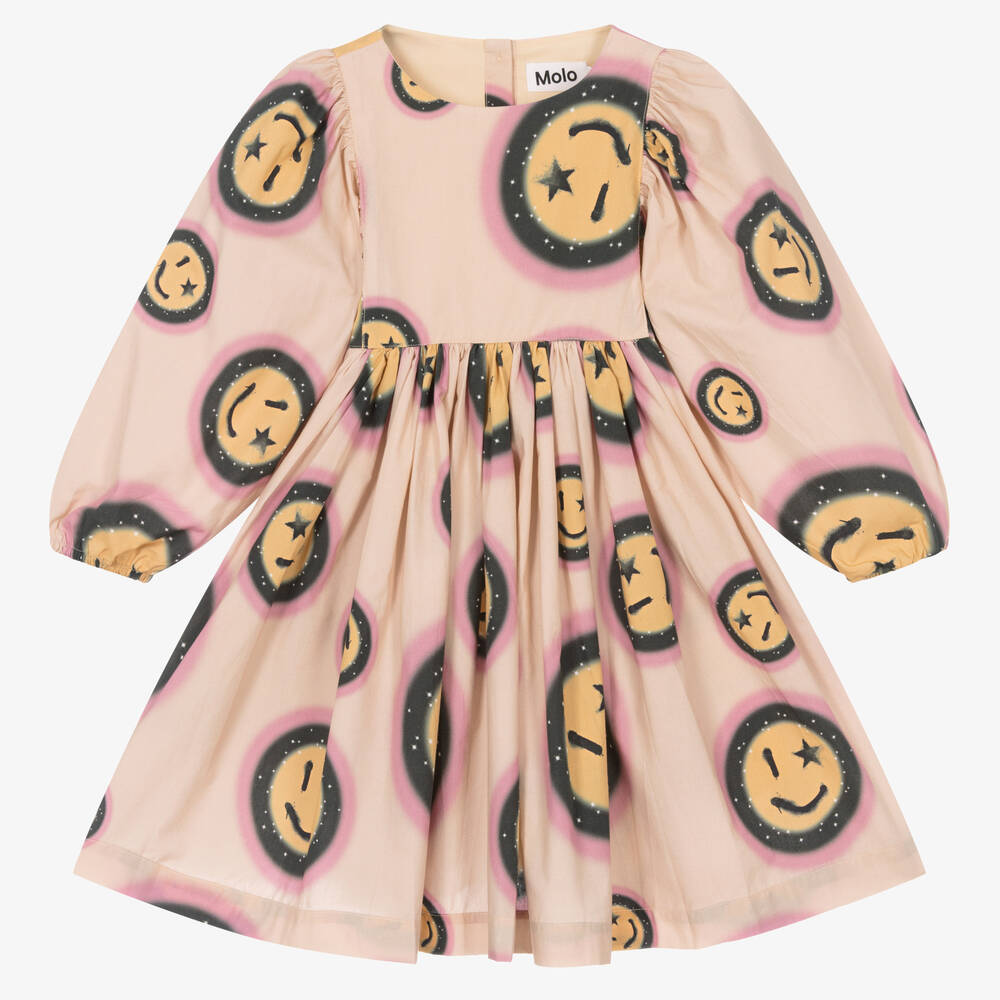 Molo - Beiges Kleid aus Biobaumwolle | Childrensalon