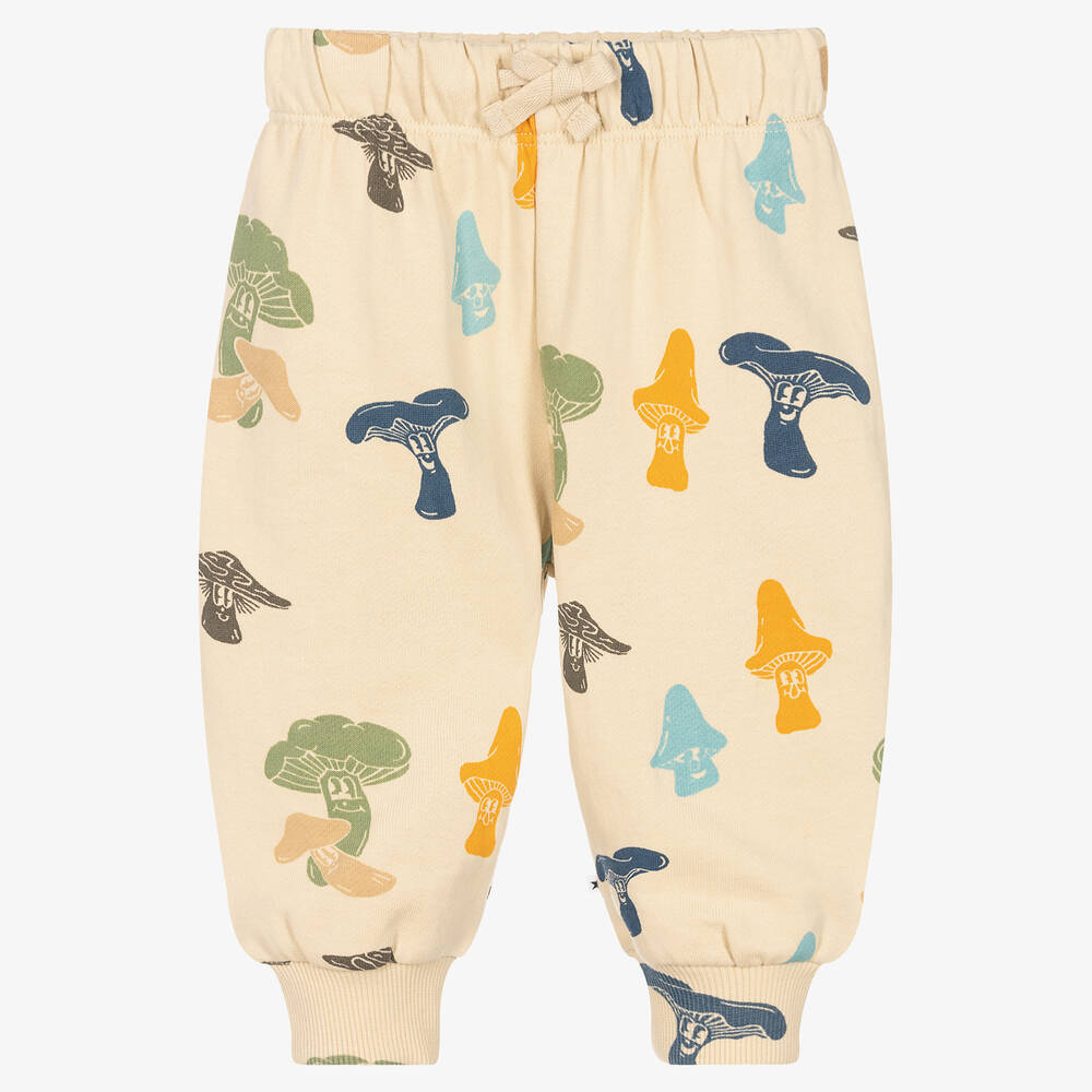 Molo - Beige Organic Cotton Mushroom Joggers | Childrensalon