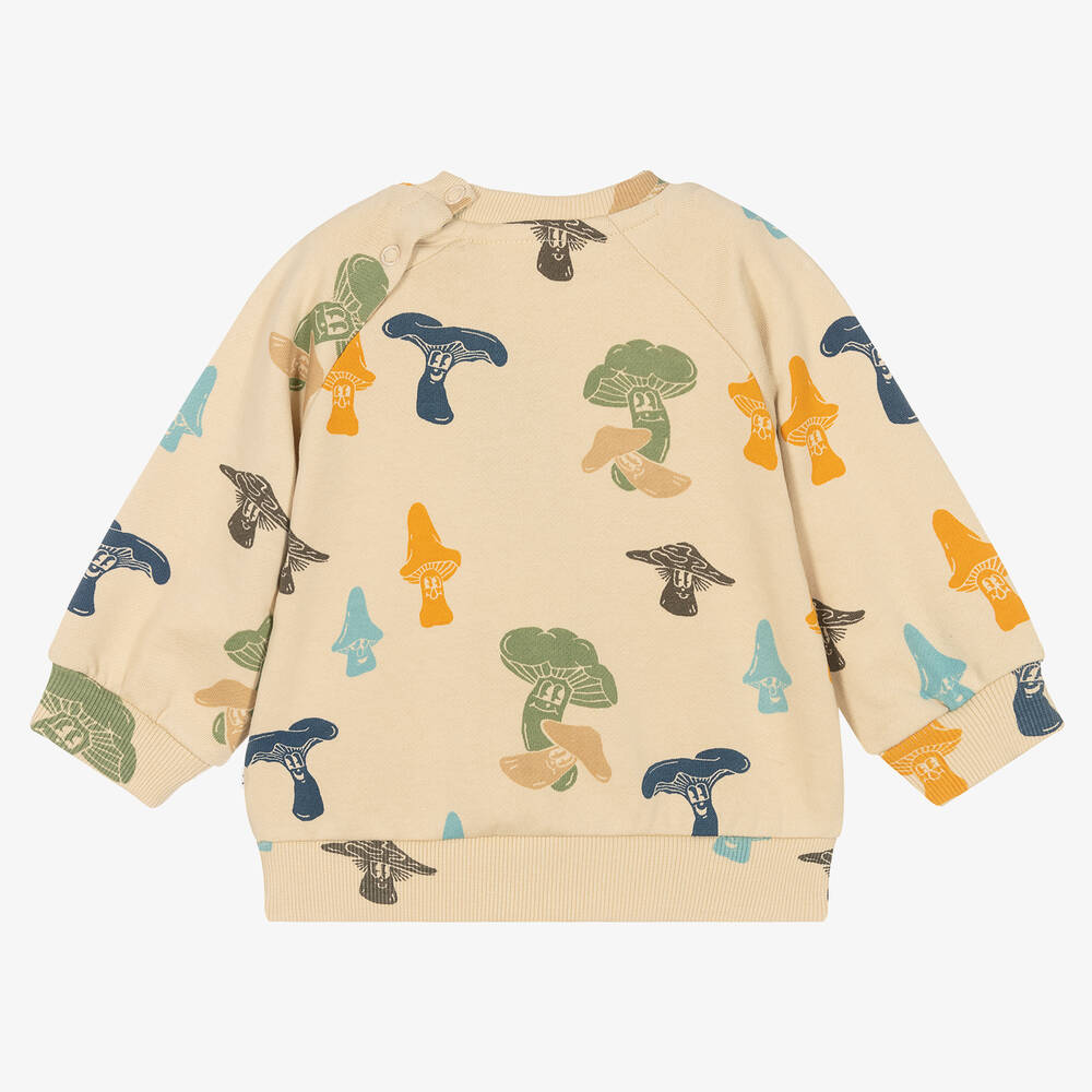 Molo-Beige Organic Cotton Mushroom Sweatshirt | Childrensalon Outlet