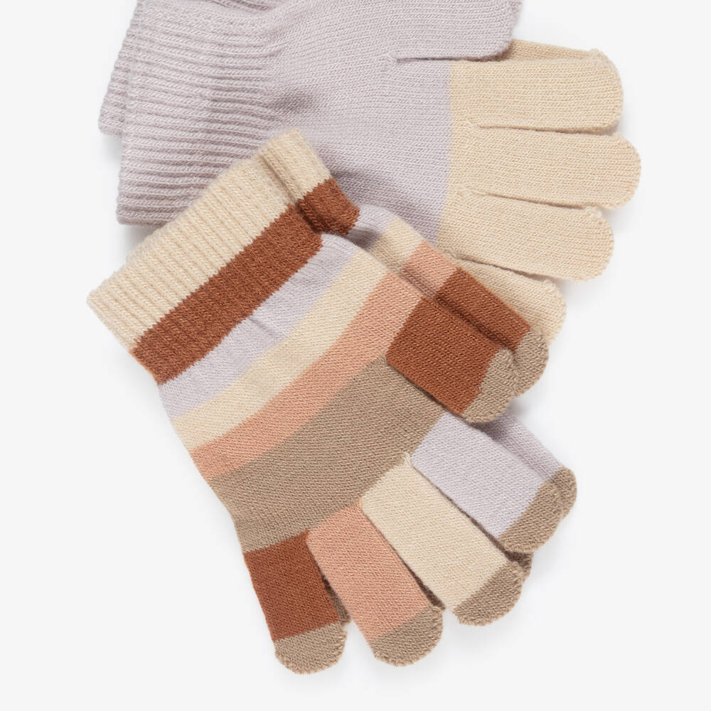 Molo-Beige Pack Of 2 Gloves | Childrensalon Outlet
